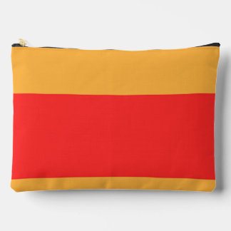 Red Gold Colour Block  Accessory Pouch