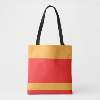 Red Gold Colour Block  Tote Bag