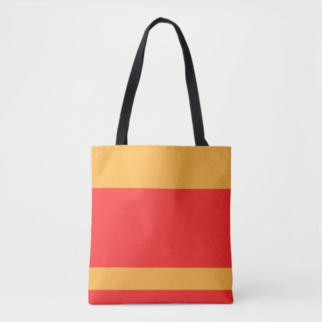 Red Gold Colour Block  Tote Bag (Front)