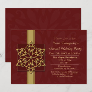 red Gold Corporate holiday party invitation