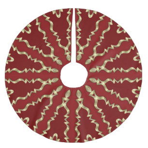 Red Gold Decorative Christmas Holiday Tree Skirt