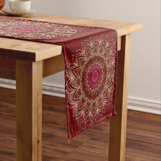 Red Gold Decorative Table Runner