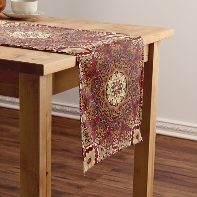 Red Gold Decorative Table Runner (In Situ)
