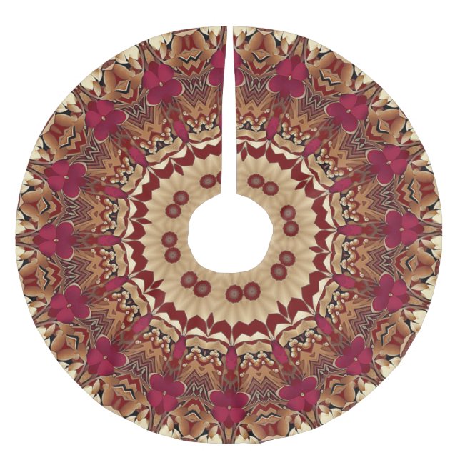Red Gold Decorative Tree Skirt (Front)