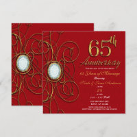 Red & Gold Diamond 65 65th Anniversary
