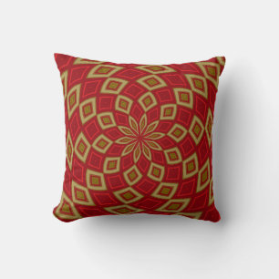 Red-Gold Digital Art (2) Throw Pillow