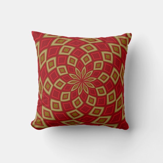 Red-Gold Digital Art (2) Throw Pillow (Front)