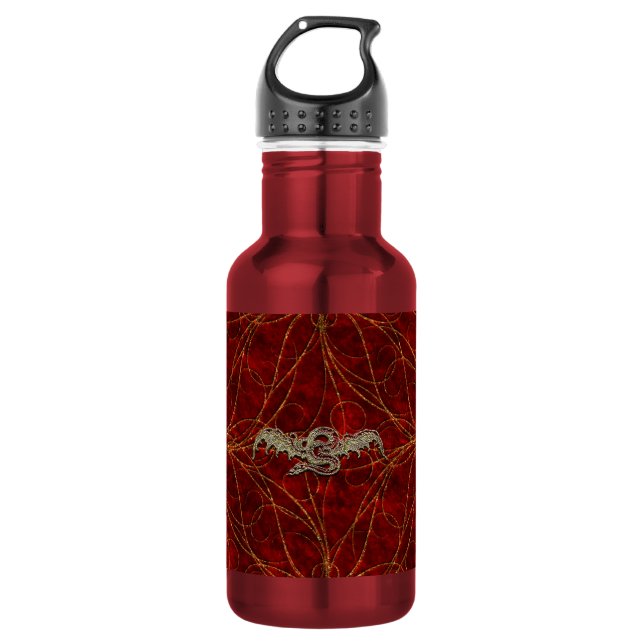 Red Gold Dragon 532 Ml Water Bottle (Front)