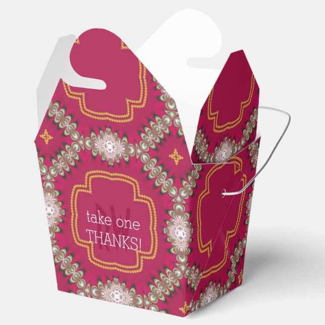 Red Gold Eastern Oriental Take Away Favour Boxes (Opened)