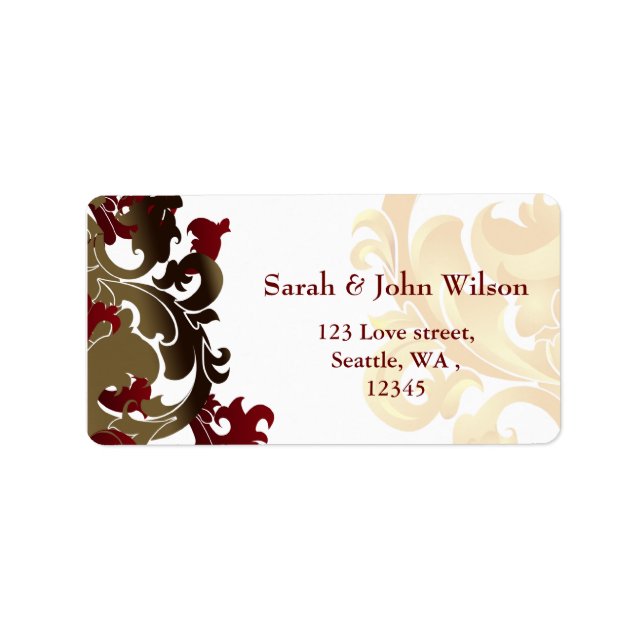 red gold elegance return address label (Front)