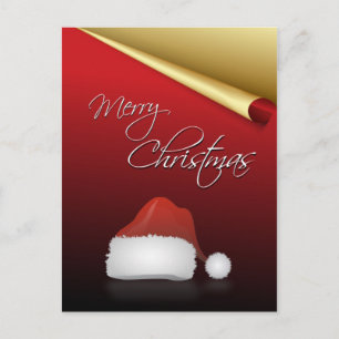Red & Gold Elegant Christmas Holiday Postcard