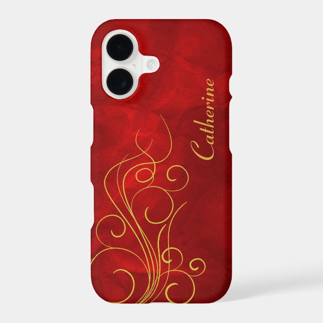 Red Gold Elegant Swirl (Back)