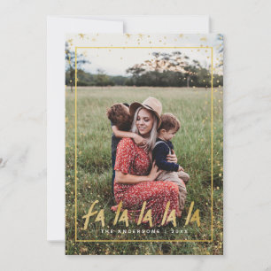 Red & Gold Fa La La La La Snowy Holiday Christmas