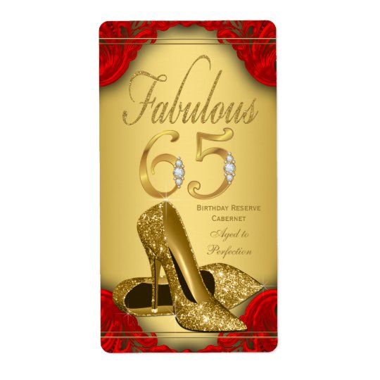 Red Gold Fabulous 65 Wine Bottle Labels