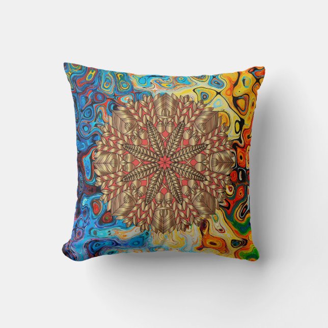 Red Gold Fall Nature Festival Cushion (Front)