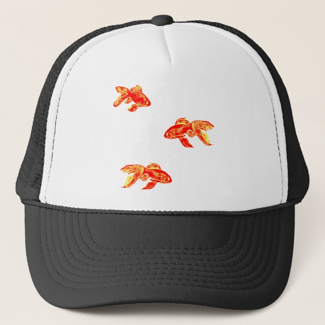 red gold fish trucker hat (Front)