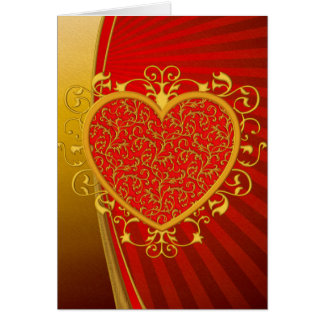 Red Gold Fleur de lis Heart