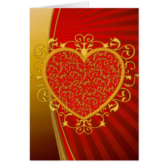 Red Gold Fleur de lis Heart (Front)