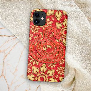 Red Gold Floral Snake 2025 Chinese New Year Zodiac iPhone 11 Case