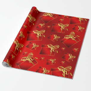 red,gold,gift, thanksgiving, holiday, present, box wrapping paper