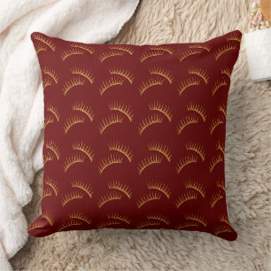 Red Gold Glam Eyelashes Cushion