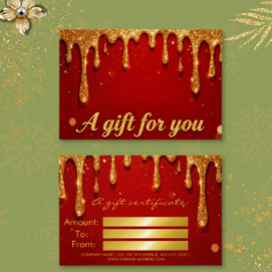 Red & Gold Glitter Drip Gift Card