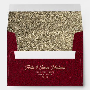 Red Gold Glitter Envelope