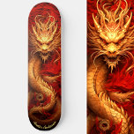 Red & Gold Gold Chinese Dragon Skateboard<br><div class="desc">Unleash the power of the dragon with our Red & Gold Chinese Dragon skateboard,  a symbol of strength and fortune. Add a personal touch by customising the text and make your ride a majestic journey. This is another 100% Snuggle Hamster Designs.</div>
