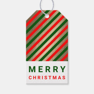 Red Gold Green Christmas Custom Gift Tags