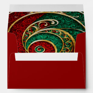 Red Gold Green Christmas Holiday Envelope