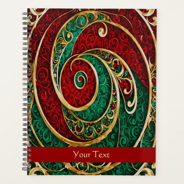 Red Gold Green Christmas Holiday Planner (Front)