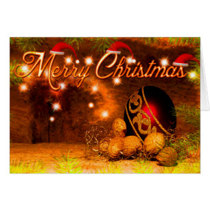 Red Gold & Green Decorative Balls Marry Christmas
