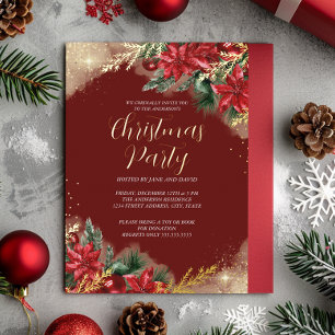 Red Gold Green Foliage Christmas Party