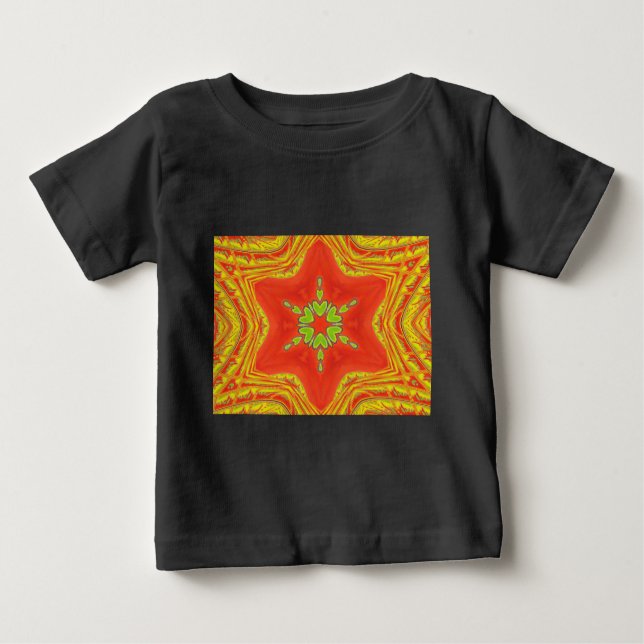 Red Gold Green Mandala Art Print Baby T-Shirt (Front)