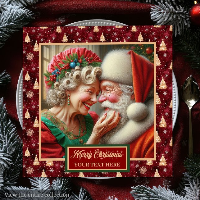 Red Gold Green Napkins Christmas Mr. & Mrs. Claus (Red Gold Green Napkins Christmas Mr. & Mrs. Claus)