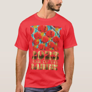 Red Gold Happy Chinese New Year 2023 Rabbit T-Shirt