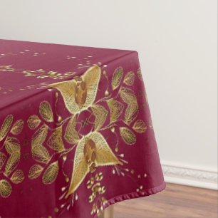 Red Gold Holiday Tablecloth