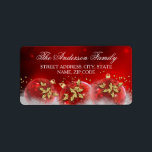 Red & Gold Holly Baubles Christmas Address Labels<br><div class="desc">Christmas Holiday Address Labels. Elegant gold & red holly leaf baubles with gold sparkle glitter. Please Note: All flat images!</div>
