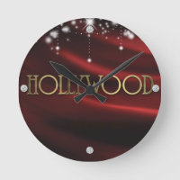 Red & Gold Hollywood Glam Personalised Wall Clock