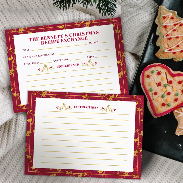 Red gold holy berries seasonal recipe card (Creator Uploaded)