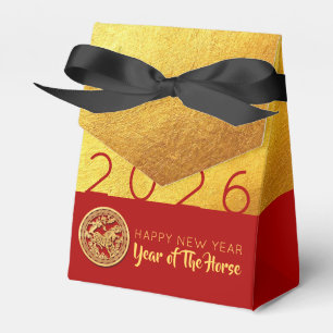 Red Gold Horse papercut 2026 PFBT Favour Box