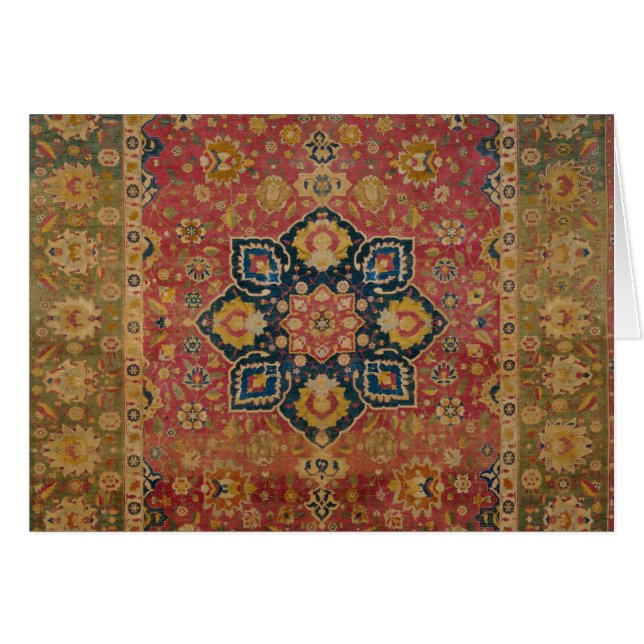 Red Gold Kashan Carpet Rug Persian Asian (Front Horizontal)