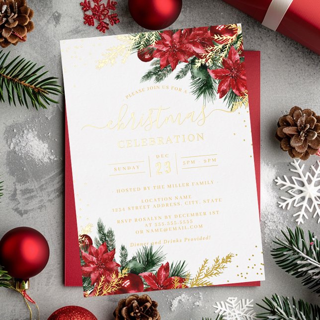 Red Gold Leaf Foliage Christmas Party       (Creator Uploaded)