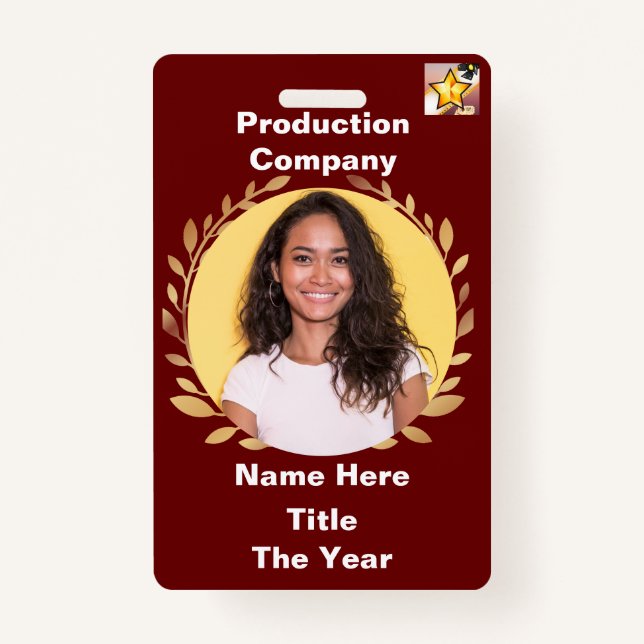 Red Gold Leaf ID Badge (Front)