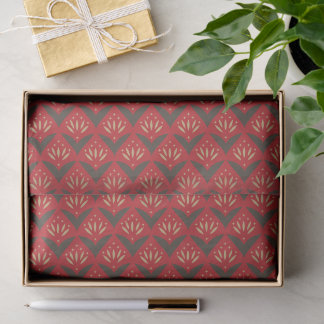 Red gold lotus vintage ethnic pattern tissue paper