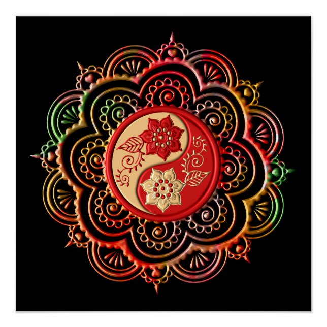 Red & Gold Mandala Poster (Front)