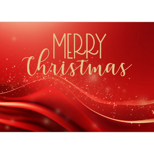 Red Gold Merry Christmas Business Holiday Card