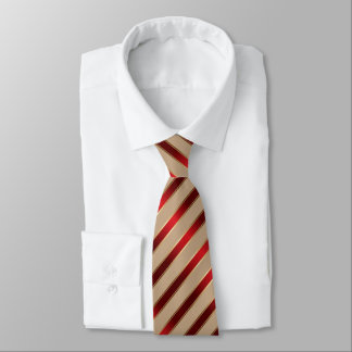 Red & Gold Metallic Diagonal Stripes Tie