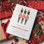 Red & Gold Nutcracker Christmas | Holiday Party Invitation<br><div class="desc">Invite friends, family or colleagues to celebrate the season with these elegant holiday christmas party invitations. Design features your event details in serif lettering, with a watercolor illustration of three nutcrackers adorned with faux gold dust. Customise this elegant invitation with your event type, making it perfect for Christmas parties, holiday...</div>