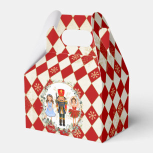 Red Gold Nutcracker Holiday Leafy Wreath Nursery T Favour Box